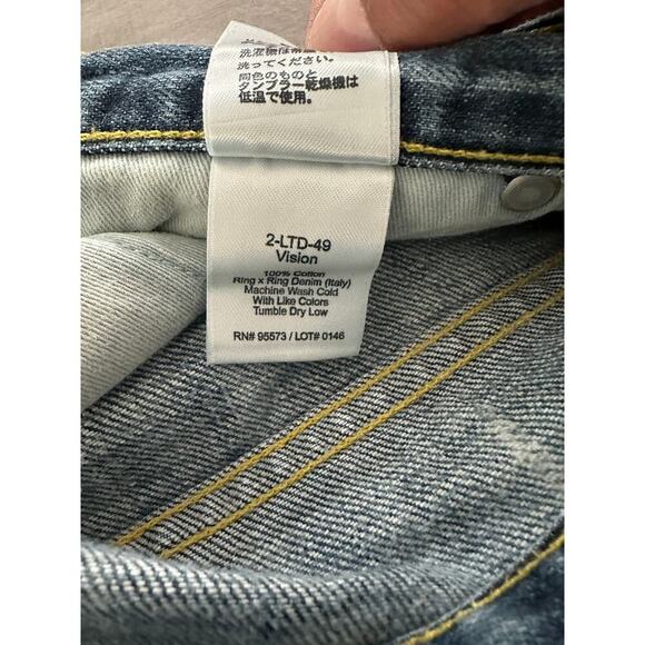 Paper Denim & Cloth Wide Leg Bootcut Pinstripe Jeans sz 31 - Picture 3 of 4